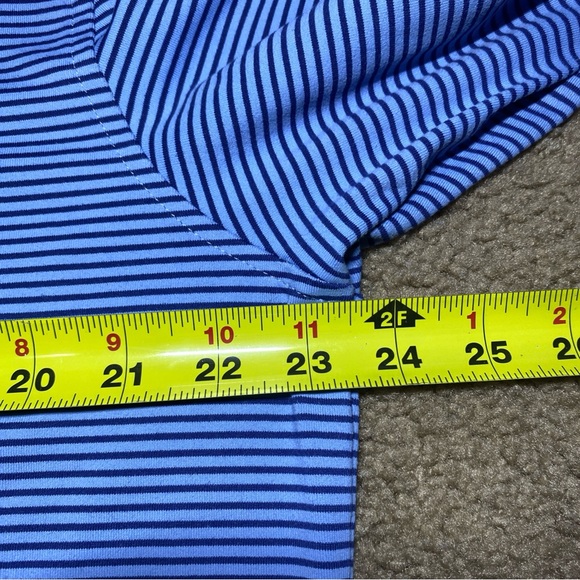 PETER MILLAR Rainfall Long Sleeve Polo Men's Striped Blue MF23EK81ELS Sz Large - Picture 5 of 6